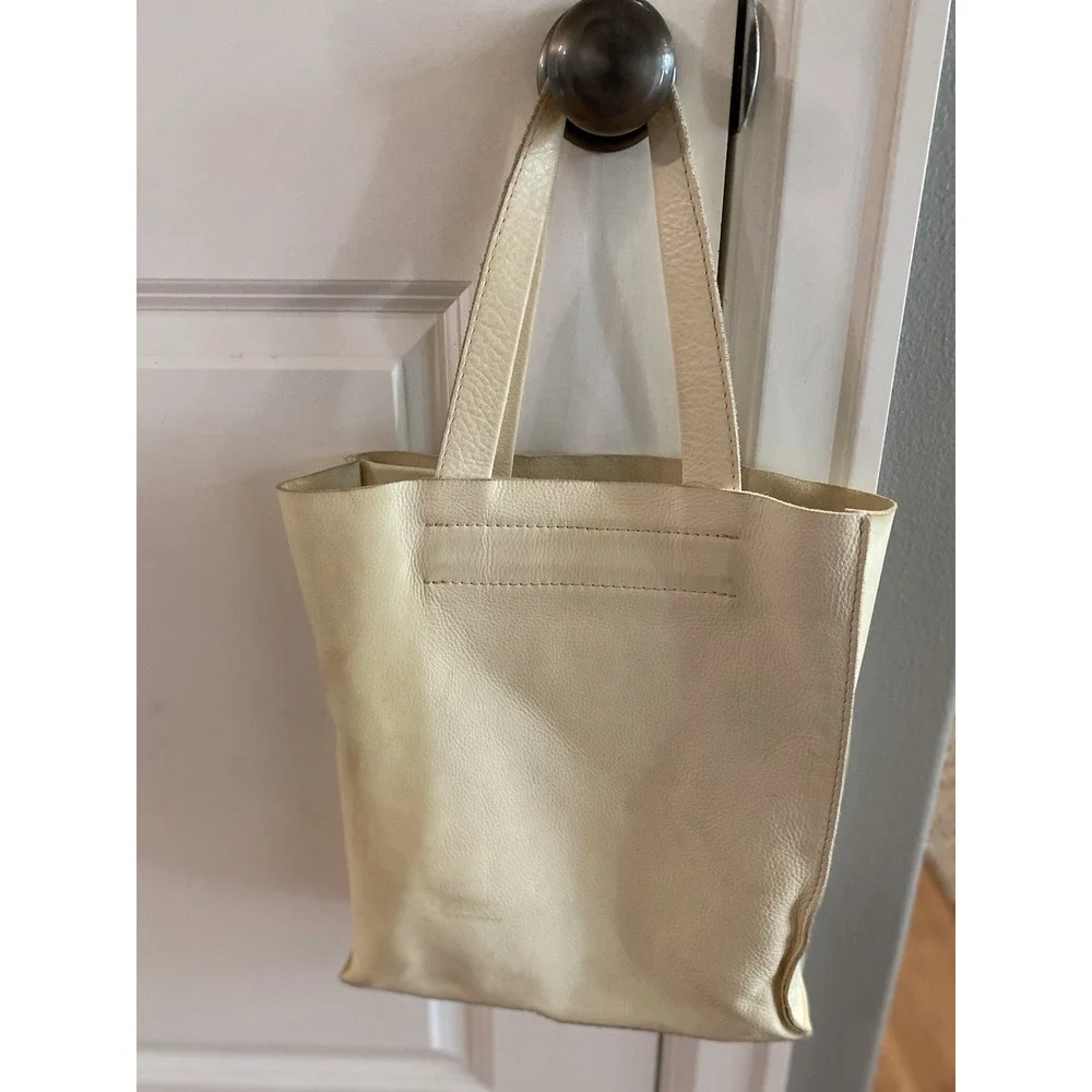 Furla Ivory Calf Leather Ecobag Tote Shopper‎ Shoulder Bag Limited Edition